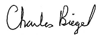 Signature: Charlie Biegel 